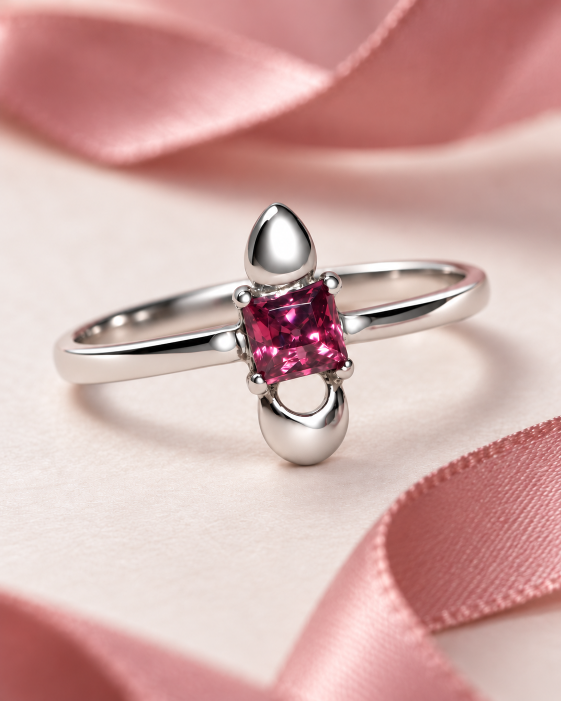 Bague solitaire avec pierre grenat 