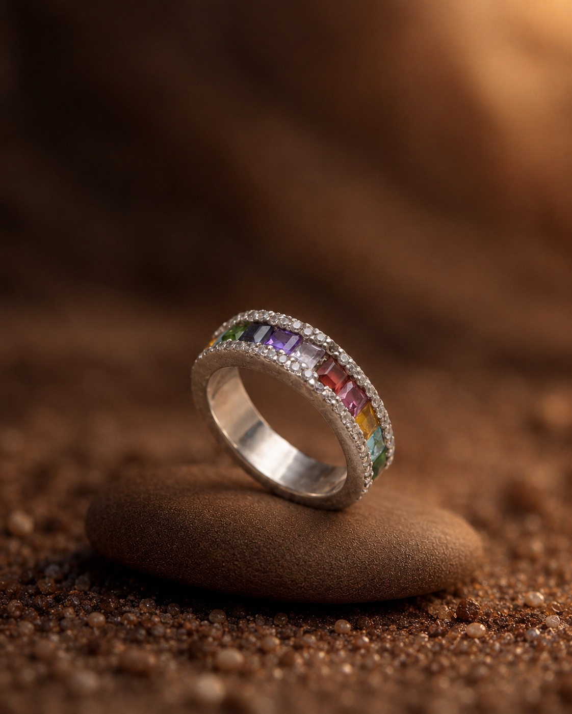 Bague assorti des multi-pierres