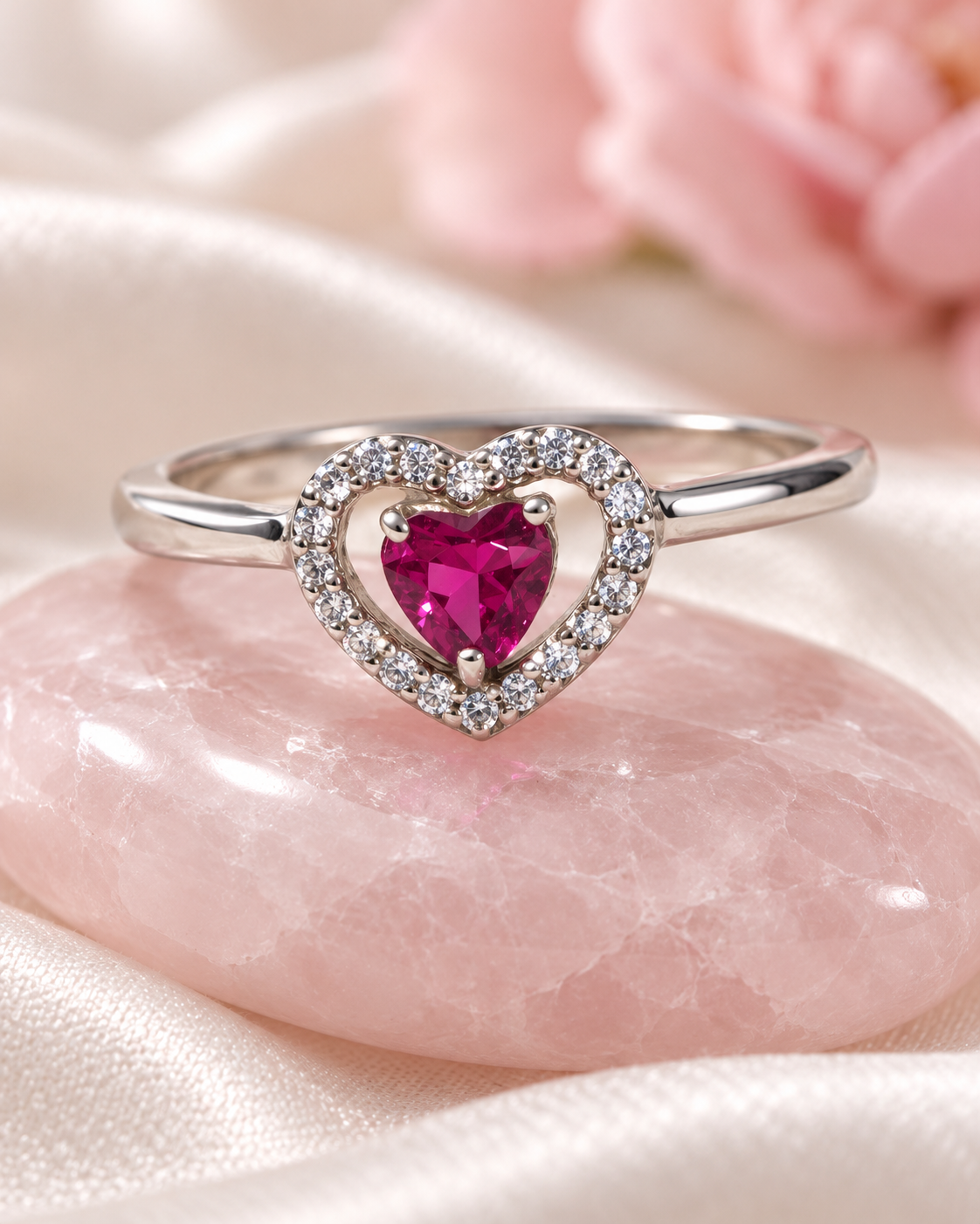Bague de fiançailles en forme coeur