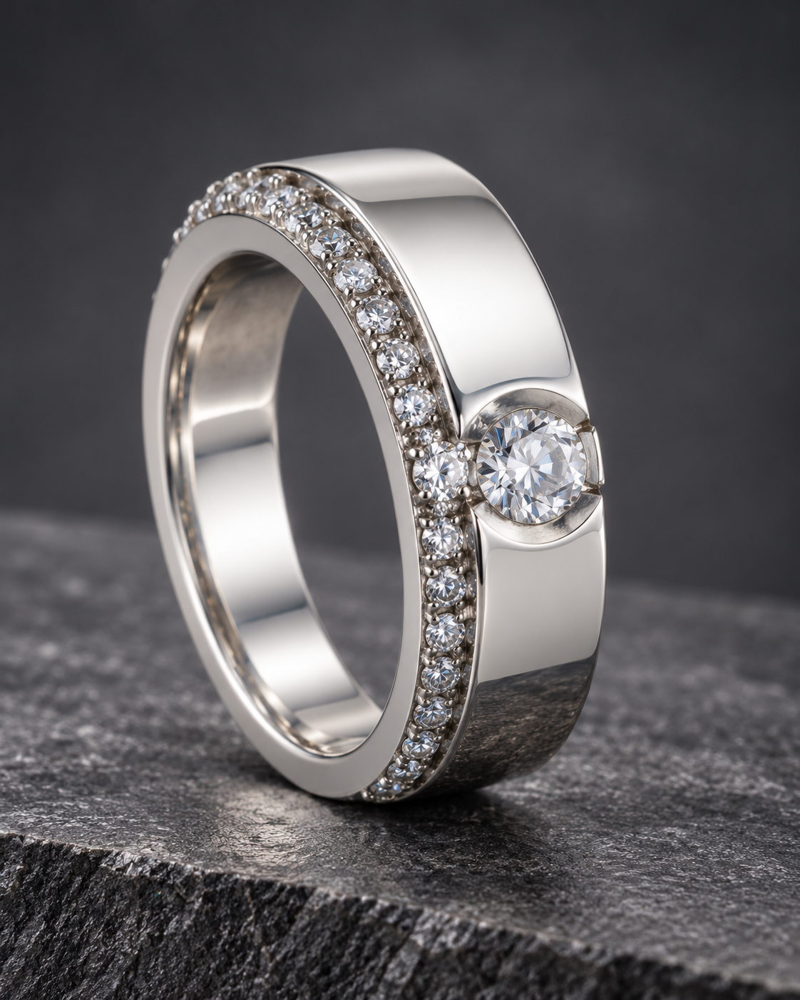 Bague demi-alliance 